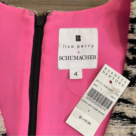 Lisa Perry x Schumacher White & Black Textured Animal Print Mod Style Tunic - Picture 6 of 15